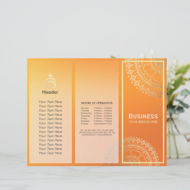 Papier Instructeur de méditation Yoga Gold Mandala Tri-Fo (Debout devant)