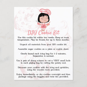 Papier Instructions pour kit de biscuits diy Pink Lady Ba