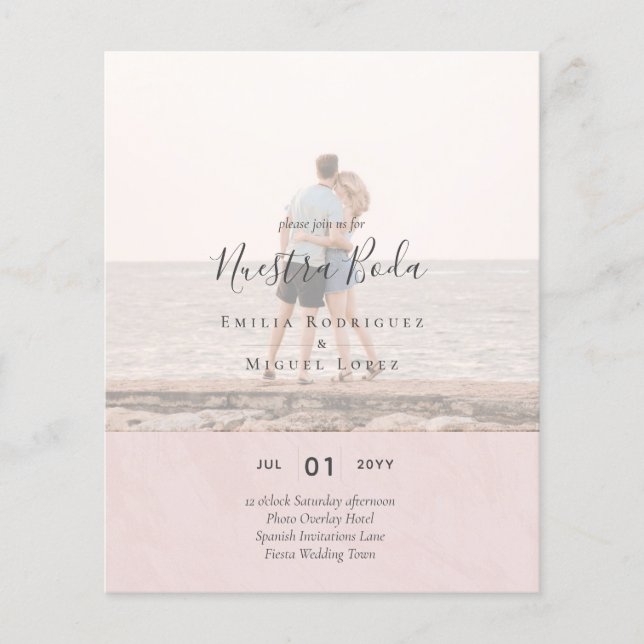 Papier Invitación de Boda con Superposición de Fotos (Devant)