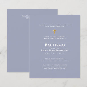 Papier Invitaciones de Bautismo Español Católico Moderno