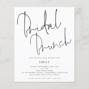 Papier Invitation à Brunch Fête des mariées de script bud