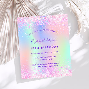 Papier Invitation à budget pour un anniversaire rose viol