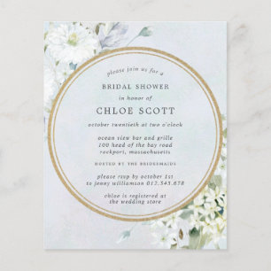 Papier Invitation à la douche nuptiale bleu blanc