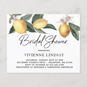 Papier Invitation à la douche nuptiale Budget Lemons Gree
