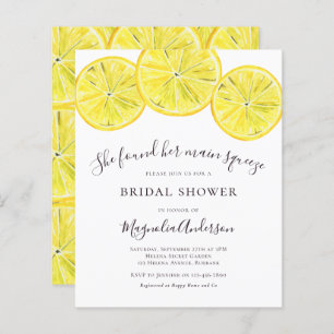 Papier Invitation à la douche nuptiale Citrus Budget