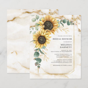 Papier Invitation à la douche nuptiale de tournesol Eucal