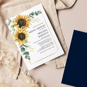Papier Invitation à la douche nuptiale de tournesol Eucal