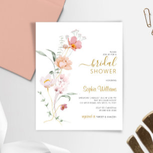 Papier Invitation à la douche nuptiale douce des Fleurs s