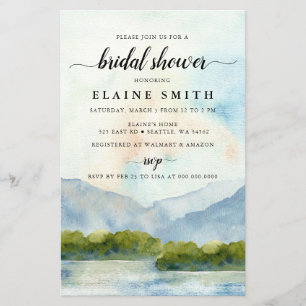 Papier Invitation à la douche nuptiale du lac Budget Moun