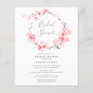 Papier Invitation à la douche nuptiale en fleurs de ceris