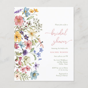 Papier Invitation à la douche nuptiale Fleur sauvage Boho