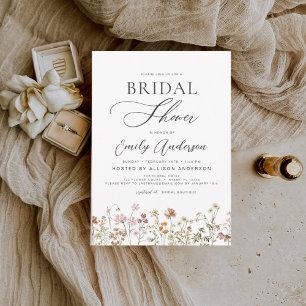 Papier Invitation à la douche nuptiale Fleur sauvage Boho