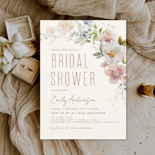 Papier Invitation à la douche nuptiale Fleur sauvage Boho