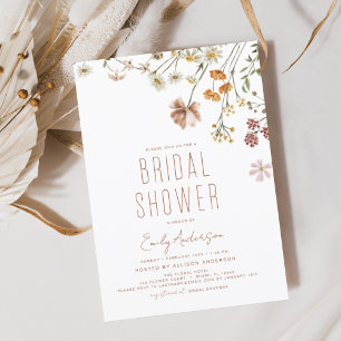 Papier Invitation à la douche nuptiale Fleur sauvage Boho