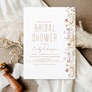 Papier Invitation à la douche nuptiale Fleur sauvage Boho
