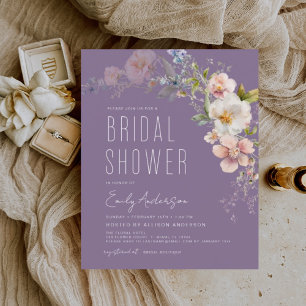 Papier Invitation à la douche nuptiale Fleur sauvage viol
