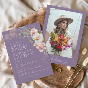Papier Invitation à la douche nuptiale Fleur sauvage viol