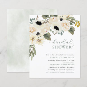 Papier Invitation à la douche nuptiale fleurie de la tail