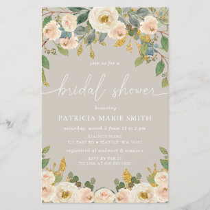Papier Invitation à la douche nuptiale florale