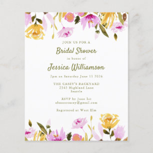 Papier Invitation à la douche nuptiale - Jardin Floral