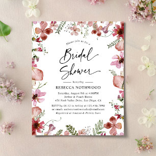 Papier Invitation à la douche nuptiale Peach Rose Budget