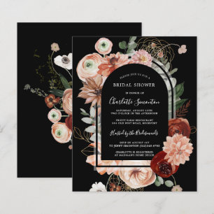 Papier Invitation à la douche nuptiale rose rouge budget