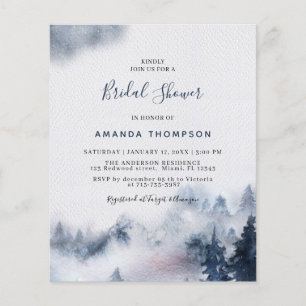 Papier Invitation à la douche nuptiale violet Budget Moun