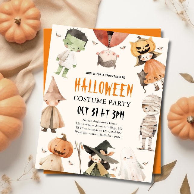 Papier Invitation à la fête costumée de l'Halloween pour  (Créateur téléchargé)