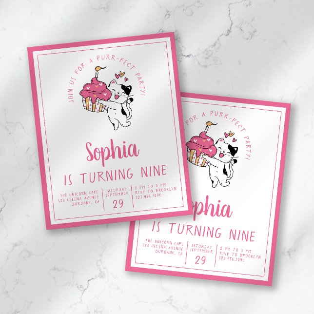 Papier Invitation à la fête d'anniversaire de Cat Kid (Créateur téléchargé)