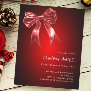 Papier Invitation à la fête de Noël de l'arc rouge