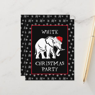 Papier Invitation à la fête de Noël de l'éléphant blanc