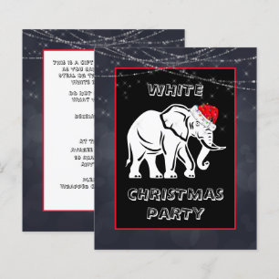 Papier Invitation à la fête de Noël éléphant blanc