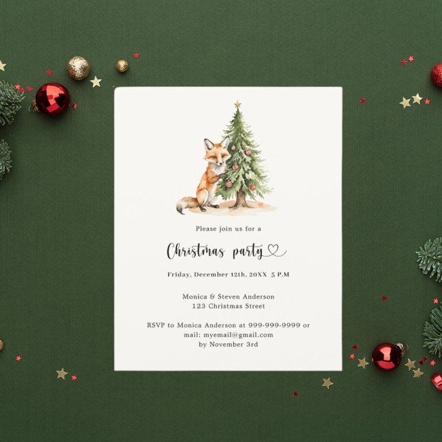 Papier Invitation à la fête de Noël pour le renard des pi (Créateur téléchargé)