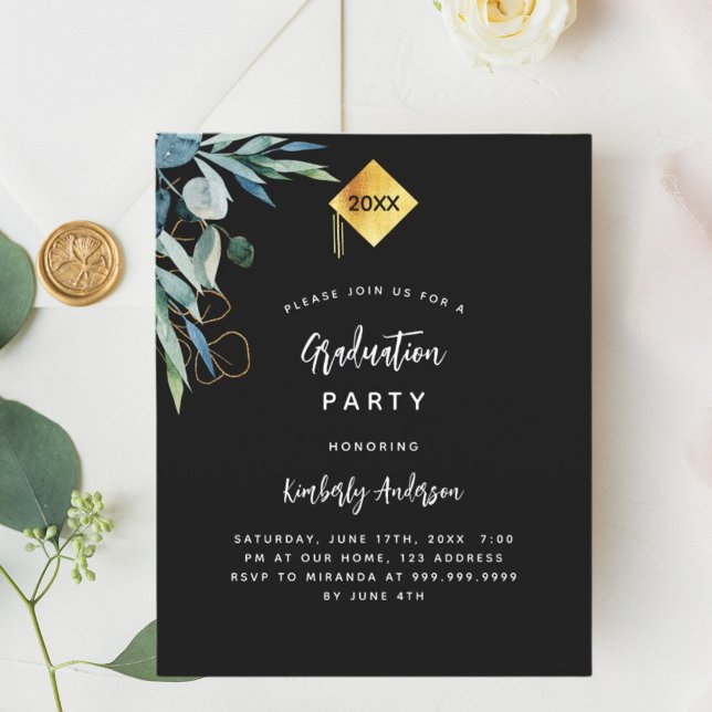 Papier Invitation à la fête de remise de diplômes de verd (Créateur téléchargé)