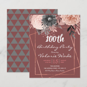 Papier Invitation à la fête du 100e anniversaire de Flora