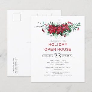 Papier Invitation à la Maison ouverte de Noël Floral