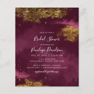 Papier Invitation à la nuptiale d'huile d'or de Bourgogne