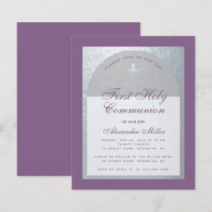 Papier Invitation à la première communion du garçon d'arg