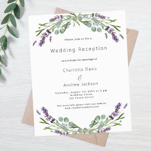 Papier Invitation à la réception de mariage budget de la 
