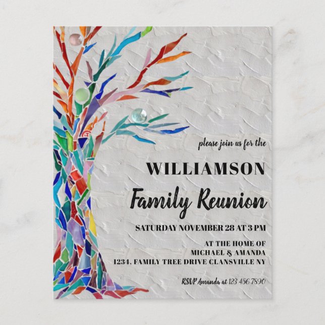 Papier Invitation à la réunion familiale dans l'arbre gén (Devant)