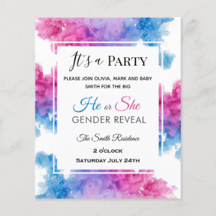 Papier Invitation à la révélation du sexe du bébé Fumée R