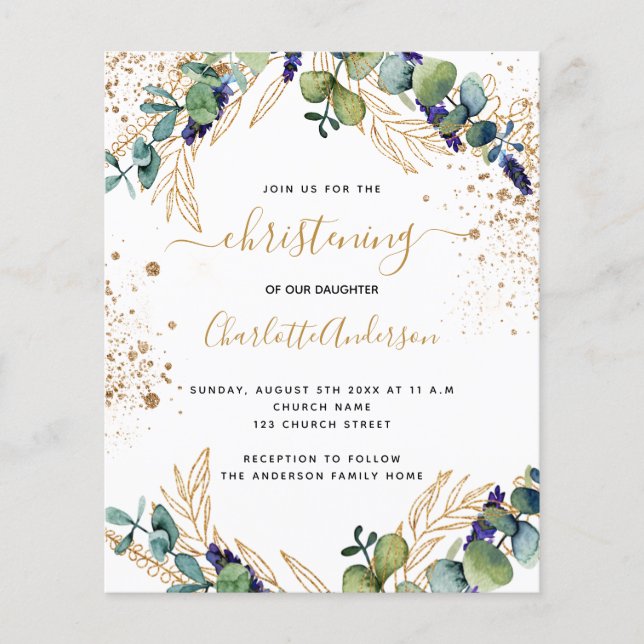 Papier Invitation à la verdure à l'eucalyptus (Devant)