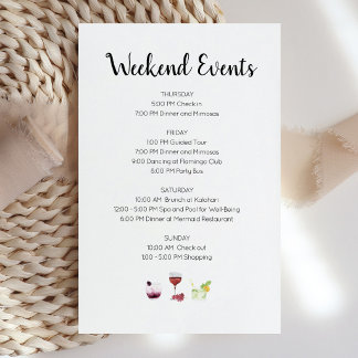 Papier Invitation à l'itinéraire d'événements élégants de