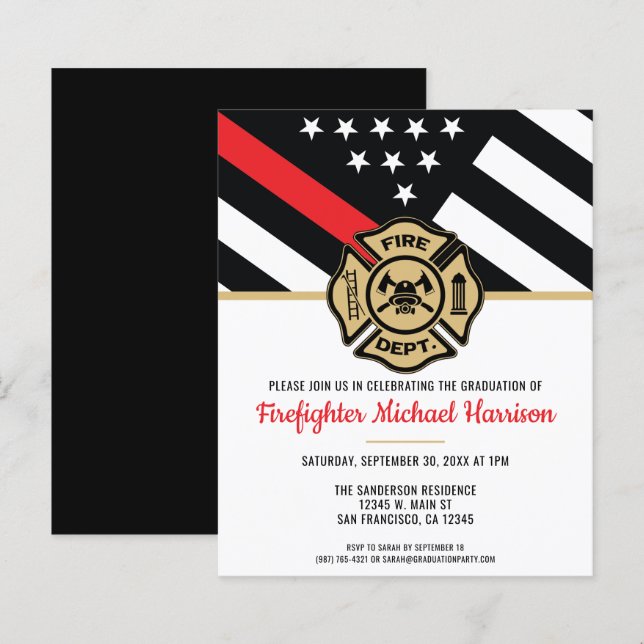 Papier Invitation à l'obtention du diplôme de l'Académie  (Devant / Derrière)