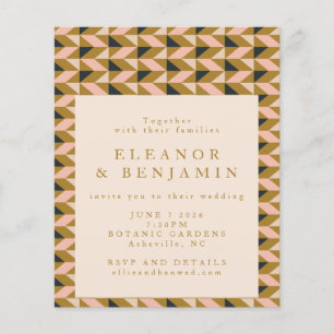 Papier Invitation à un mariage Art Déco tout-en-un