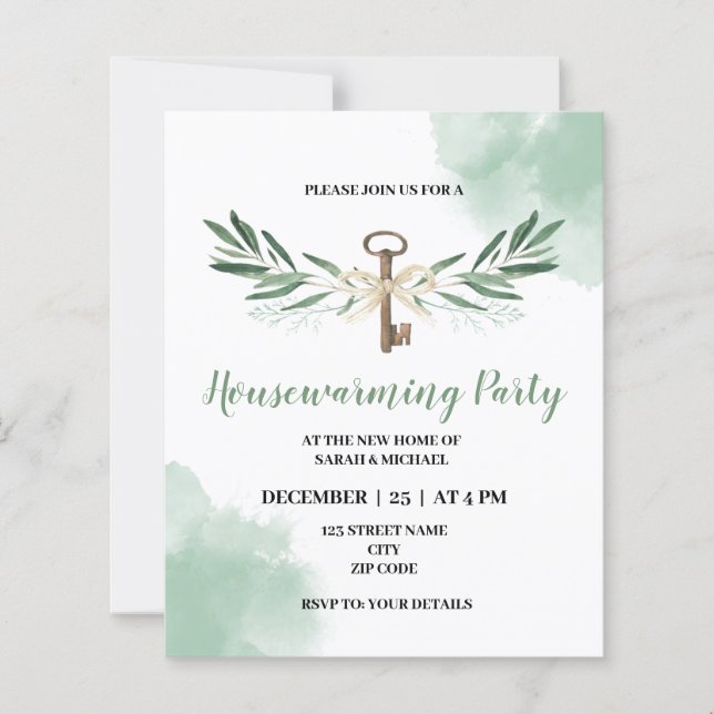 Papier Invitation à une fête de pendaison de crémaillère  (Devant)