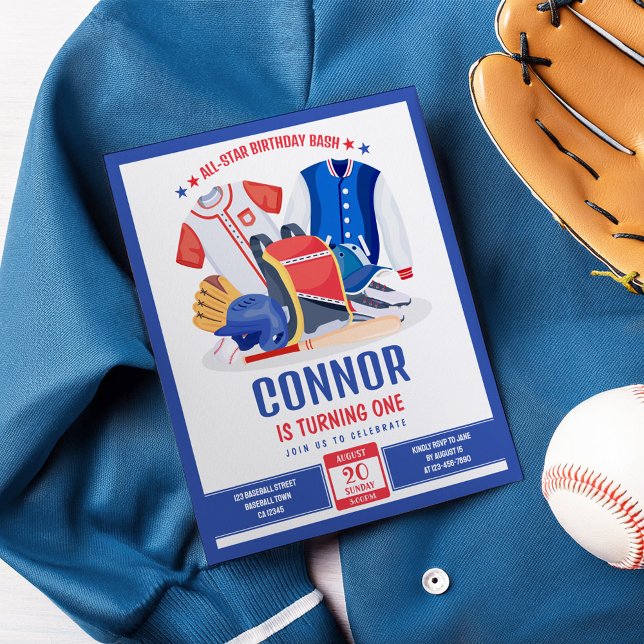 Papier Invitation Anniversaire du budget de base-ball éto (Créateur téléchargé)