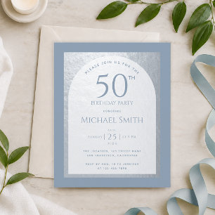Papier Invitation argentée pas chère pour 50e anniversair