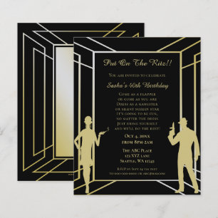 Papier Invitation Art Déco de Fille Flapper Budget Roarin