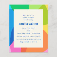 Invitation au Baby shower arc-en-ciel Abstrait
